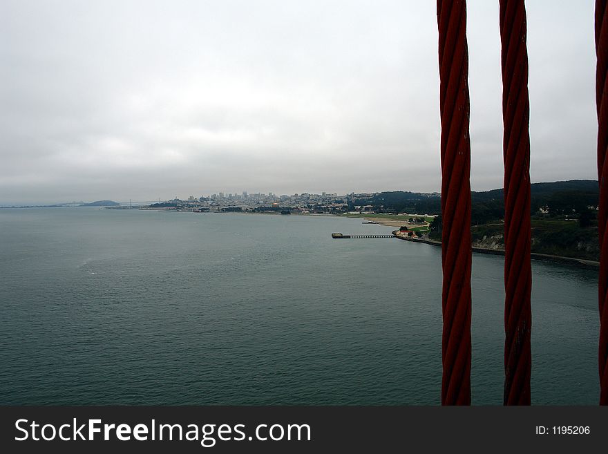 View of san francisco from the golden gate bridge