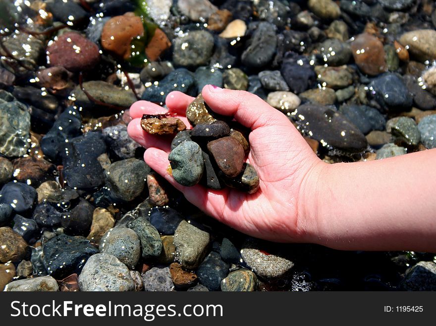 Rocks on Alki Beach, Seattle, Washington, USA. Rocks on Alki Beach, Seattle, Washington, USA