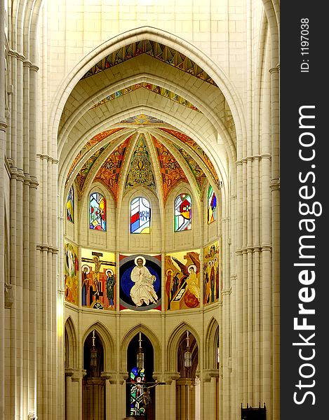 Cathedral of Almudena in Madrid. Principal dome