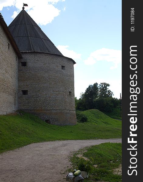 Medieval fortress in city of staraya ladoga (russian nord). Medieval fortress in city of staraya ladoga (russian nord)