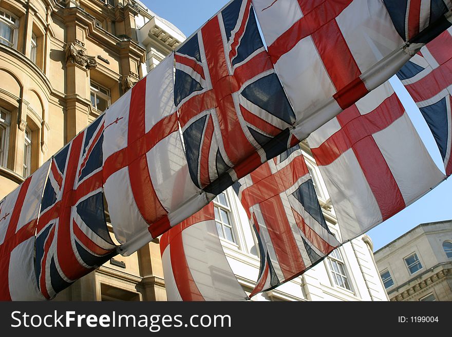 The Flags of England and Great Britain. The Flags of England and Great Britain.