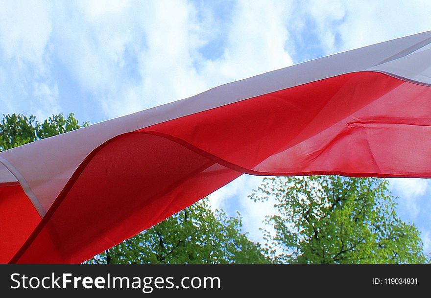 Sky, Red, Flag, Tent