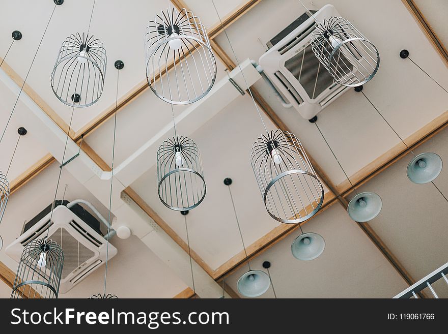 Low-angle Photography of Pendant Lamps Hanging from the Ceiling