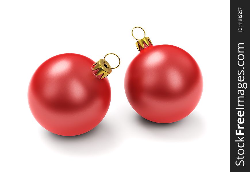 Two Red Christmas Balls