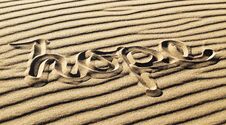 Hope Written In The Rippled Sand At Great Sand Dunes National Pa Stock Images