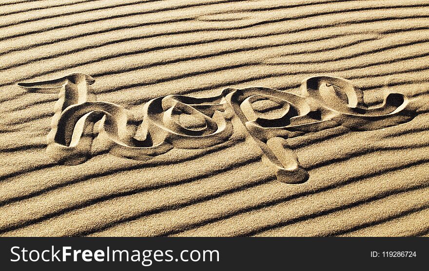 Hope Written in the Rippled Sand at Great Sand Dunes National Park and Preserve, Colorado