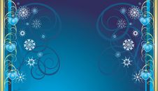 Blue Christmas Toys With Snowflakes. Banner Royalty Free Stock Image Blue Christmas Toys With Snowflakes. Banner Royalty Free Stock Image