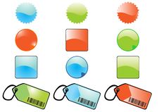 Glossy Buttons&tags Royalty Free Stock Images