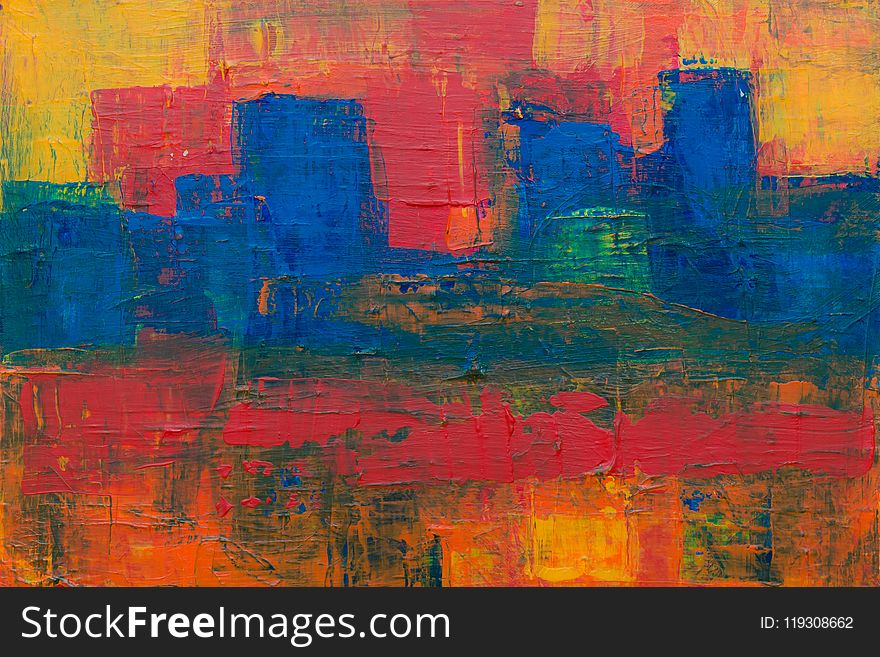Closeup Photo of Abstract Painting