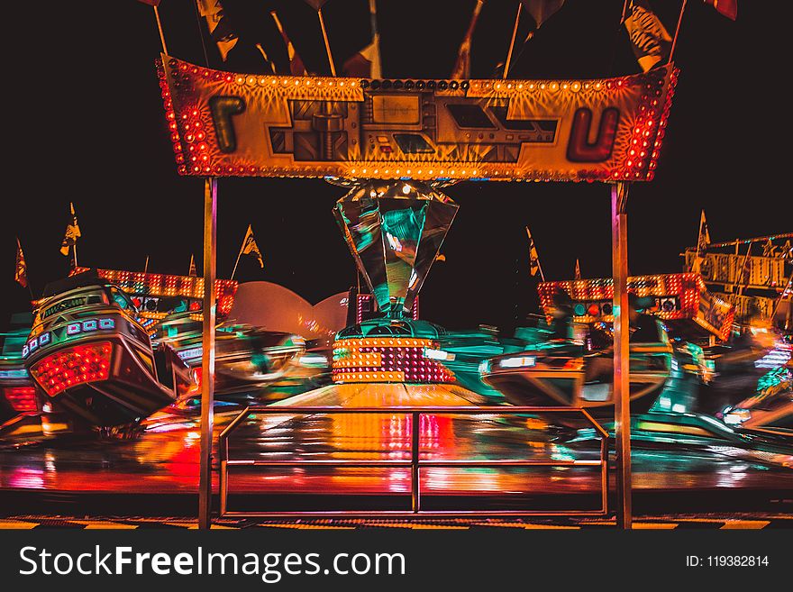 Panning Photography Of Carousel