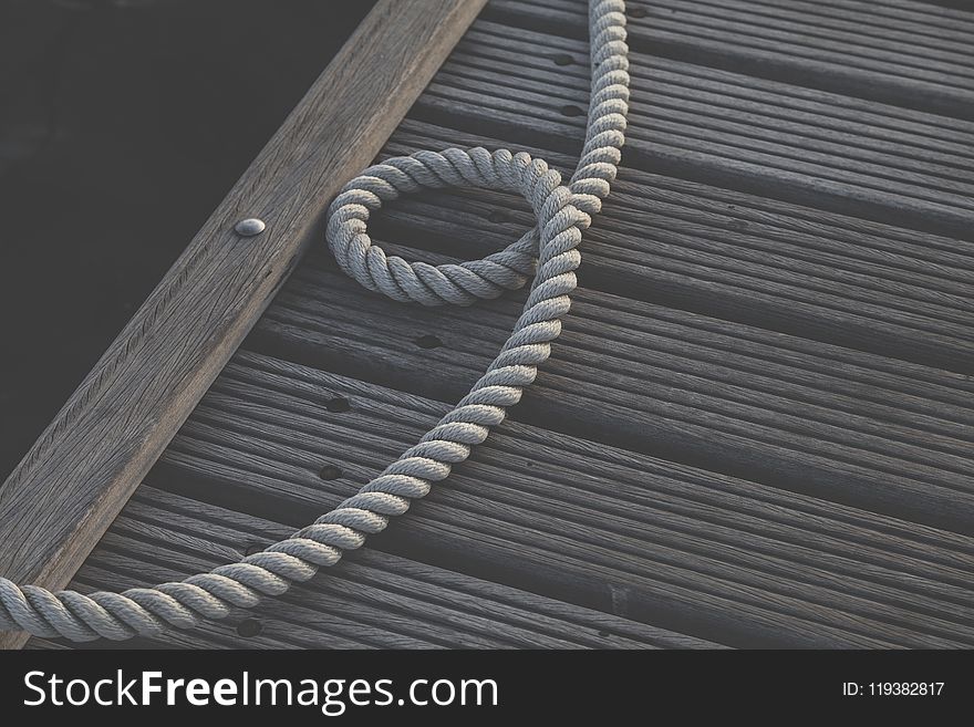 Rope On Wooden Dock