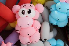 Pink Hippo Balloon Sculpture Stock Images
