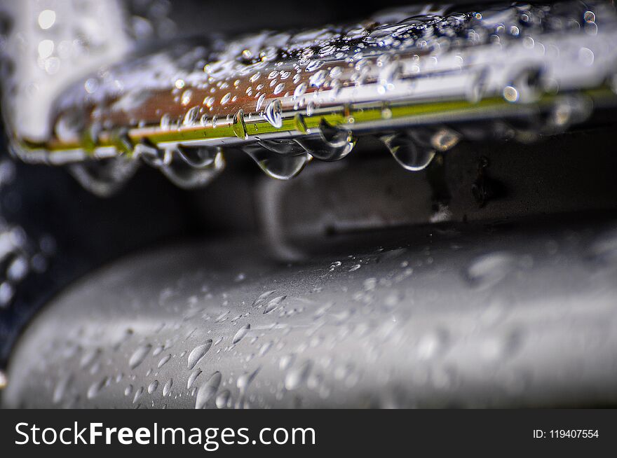 Rain Drops, Water Drops On Hood Of Automobile - Car Detailing