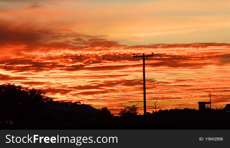 Sky, Red Sky At Morning, Afterglow, Sunset