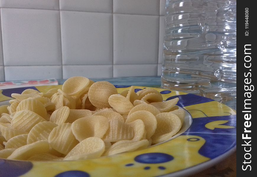 A dish of orecchiette still to be cooked