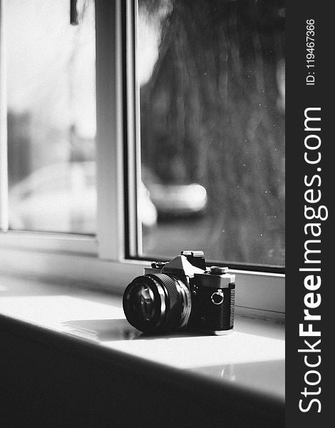 Grayscale Photography of Dslr Camera