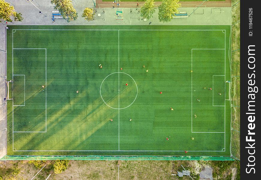 Aerial View of Soccer Field