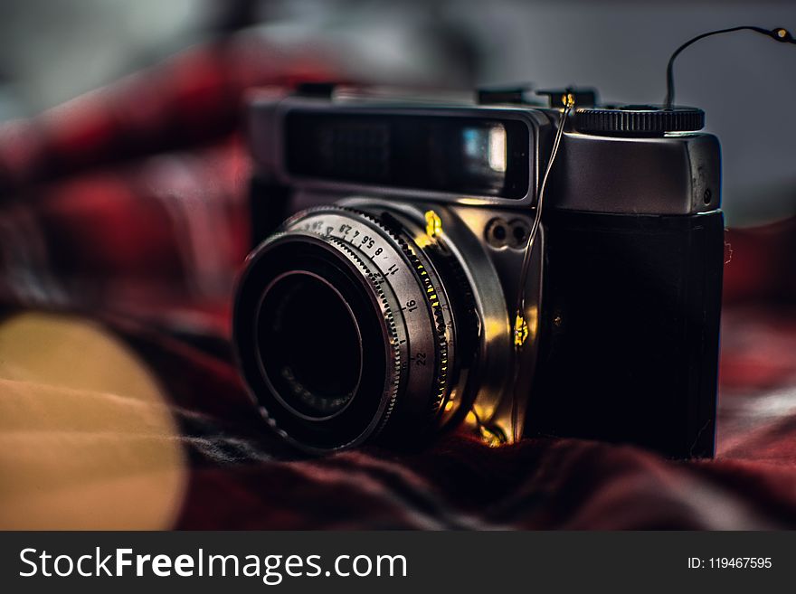 Selective Focus Photography of Black Film Camera