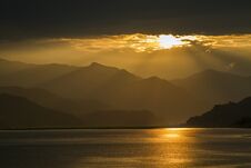 View On Fewa Lake And Mountains In Pokhara, Nepal Stock Image View On Fewa Lake And Mountains In Pokhara, Nepal Stock Image