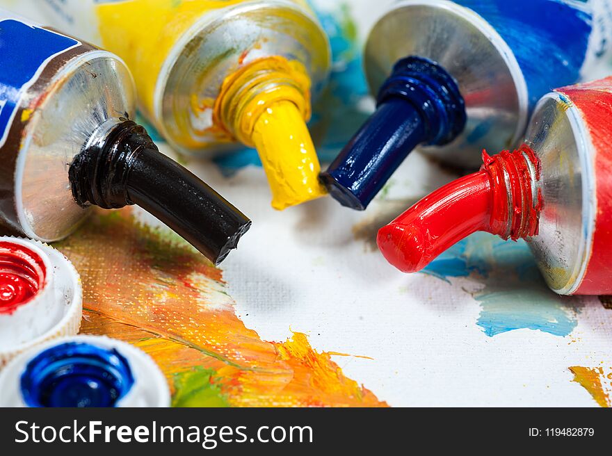 Colourfull oil paints