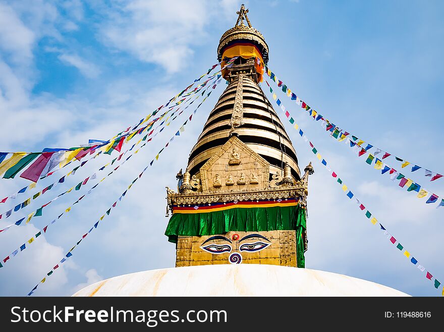 Boudhanath Stupa in Kathmandu valley, Nepal.