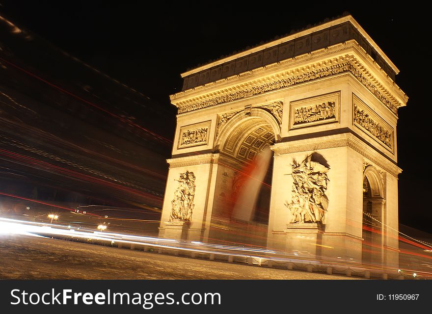 Slow shutter speed shot , Paris. Slow shutter speed shot , Paris