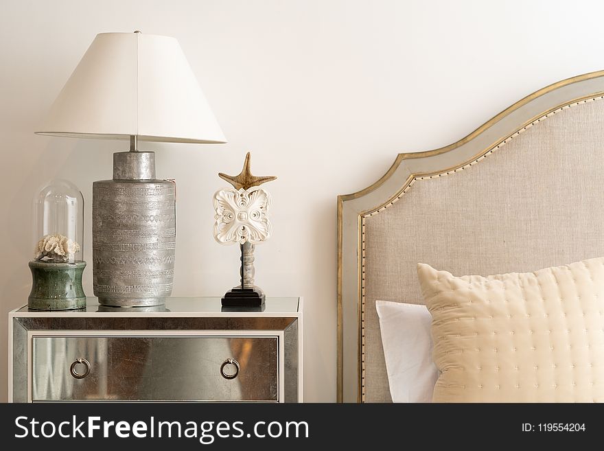 White and Silver Table Lamp