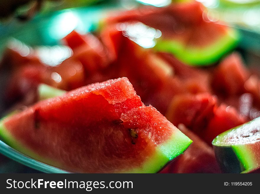 Selective Focus Photography of Sliced Watermelon