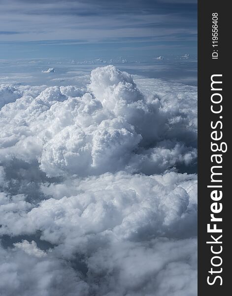 Clouds over Asia from a plane.