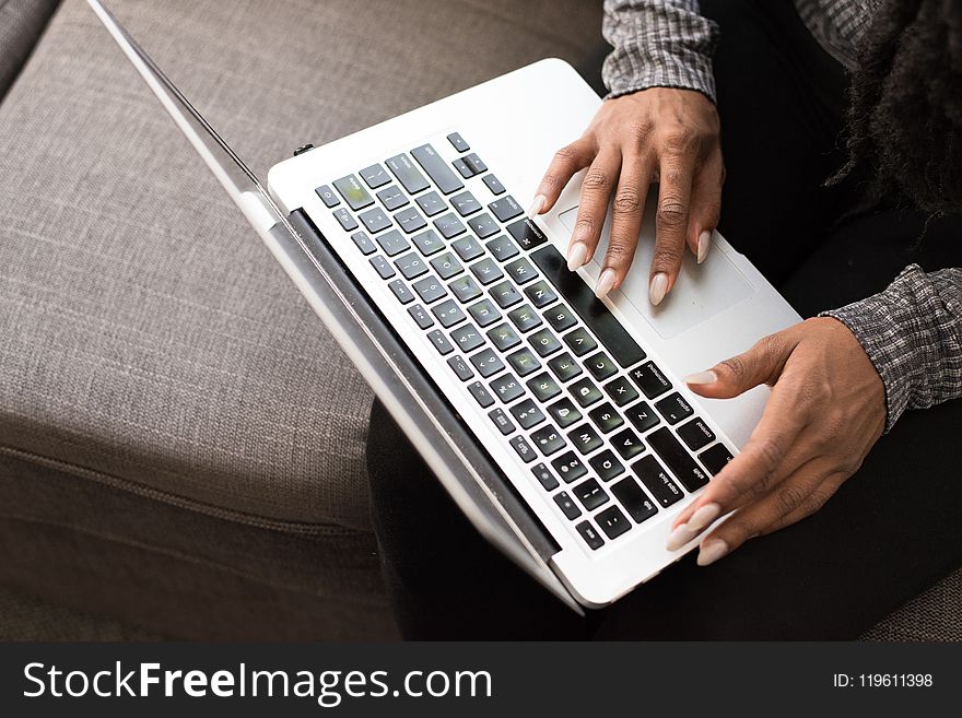 Person Using Silver Macbook