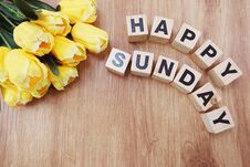 Happy Sunday On Wooden Background Royalty Free Stock Images