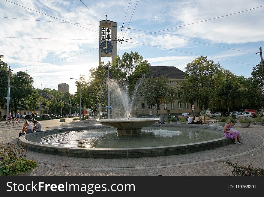 Water, Fountain, Water Feature, Town Square