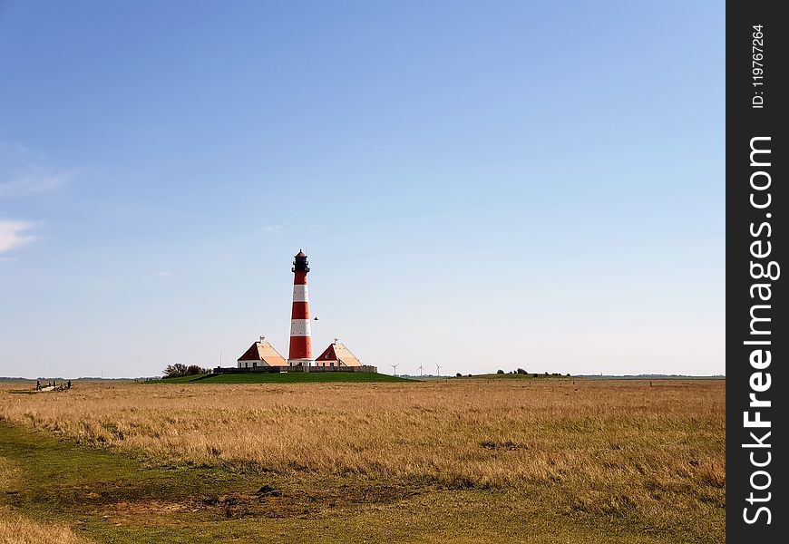 Lighthouse, Grassland, Prairie, Sky