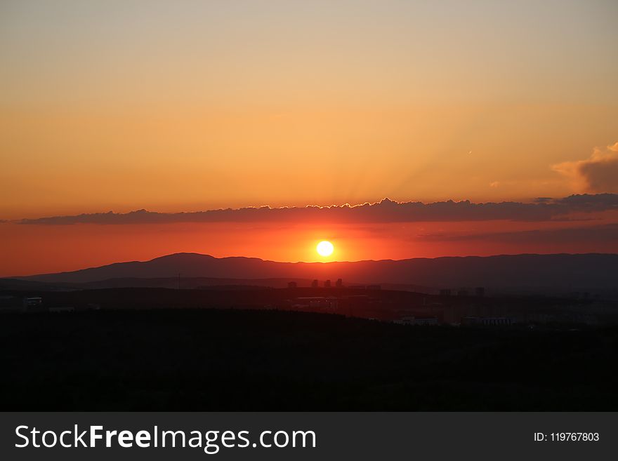 Sky, Afterglow, Sunrise, Horizon