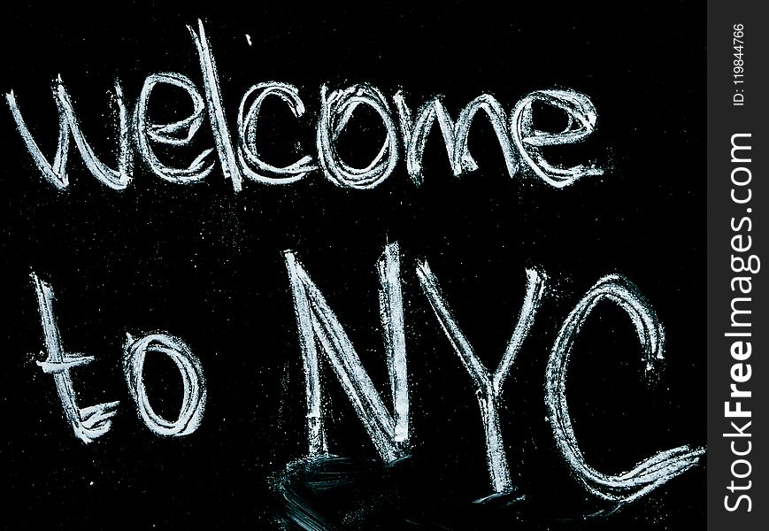 Black Background With Welcome To Nyc Text Overlay