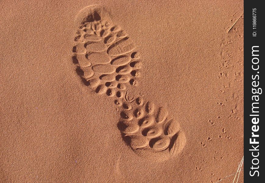 Sand, Footprint, Close Up, Material