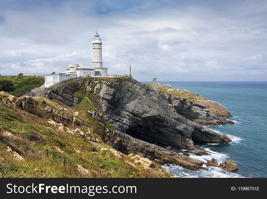 Coast, Sea, Lighthouse, Headland