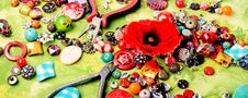 Beads And Poppy Royalty Free Stock Images