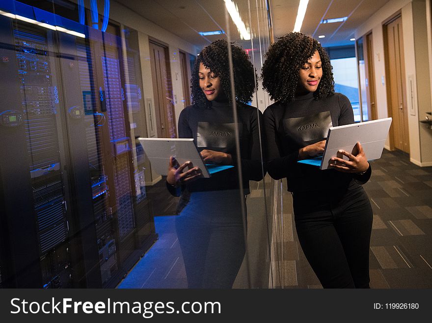 Woman In Black Long-sleeved Top