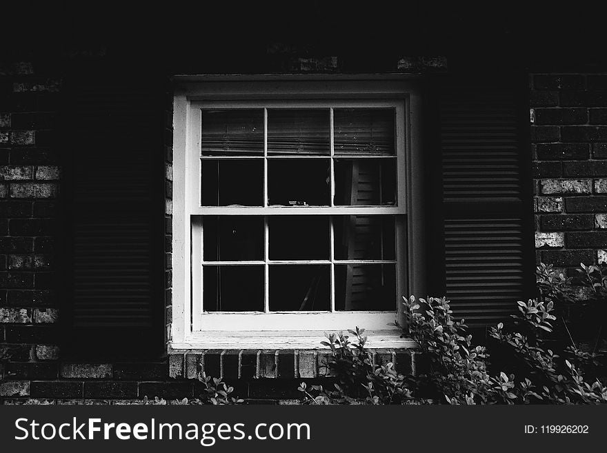 Clear Glass Windowpane With White Frame