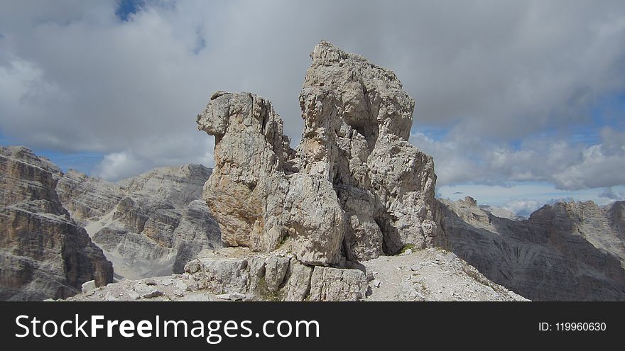 Rock, Mountain, Sky, Formation