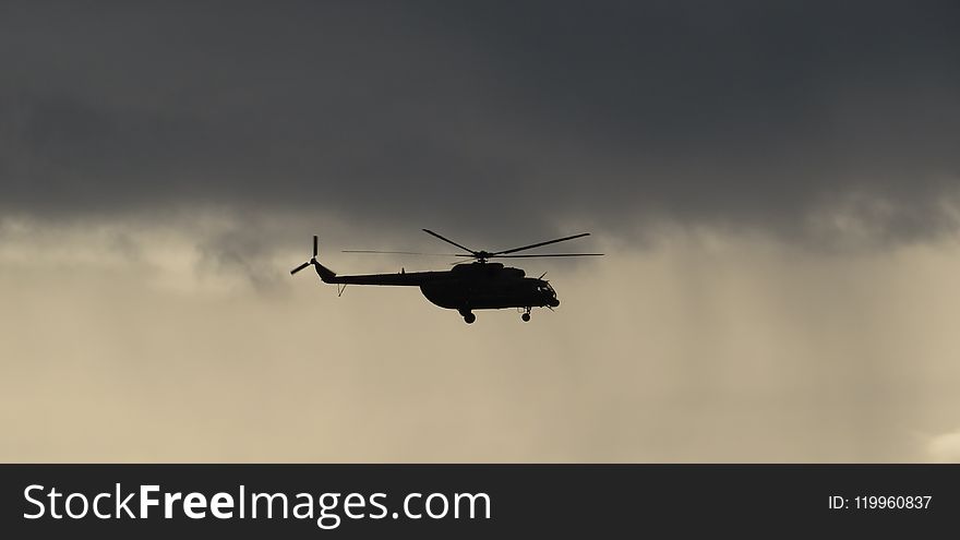 Helicopter, Rotorcraft, Sky, Aircraft