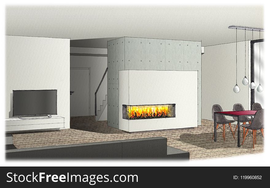 Fireplace, Hearth, Interior Design, Heat