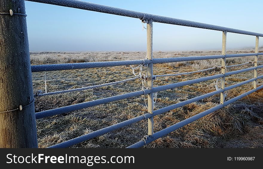 Fence, Winter, Sky, Rural Area