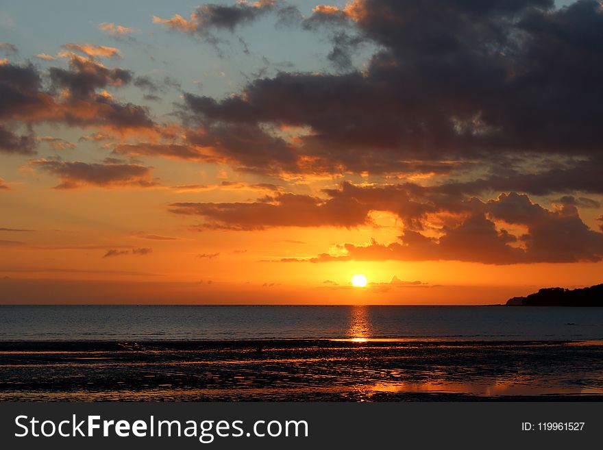 Sky, Horizon, Afterglow, Sunset