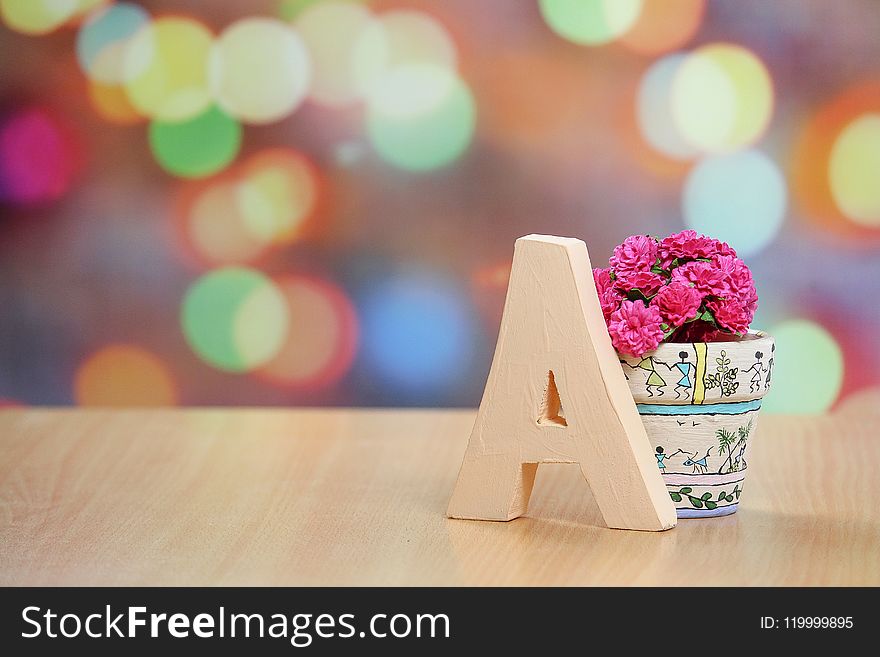 Beige A Freestanding Letter Decor