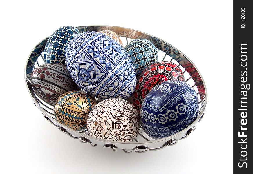 Traditional painted eggs for easter celebration