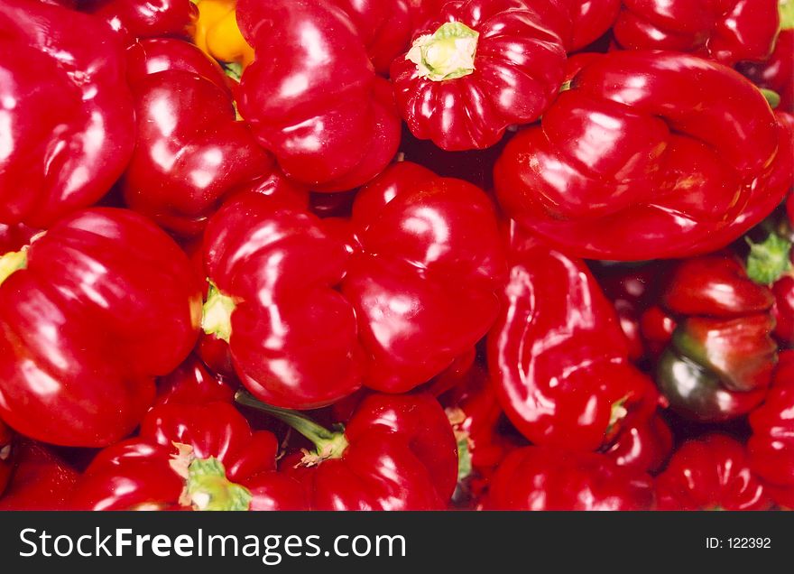 Fresh Red Peppers at the Farmer's Market