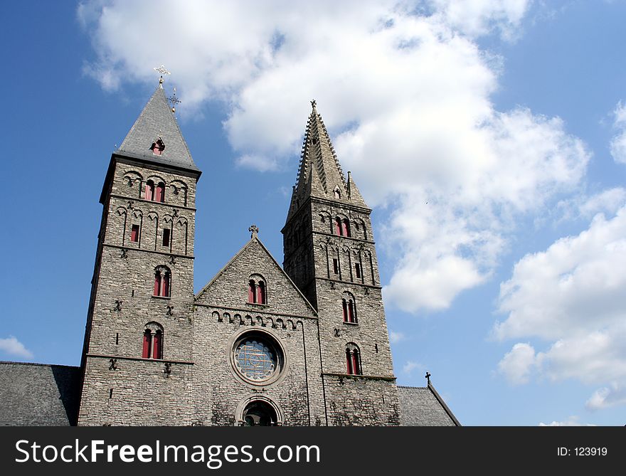 A historic church with cloudy background. Picture taken in Ghent, a well preserved medieval city in Belgium. A historic church with cloudy background. Picture taken in Ghent, a well preserved medieval city in Belgium
