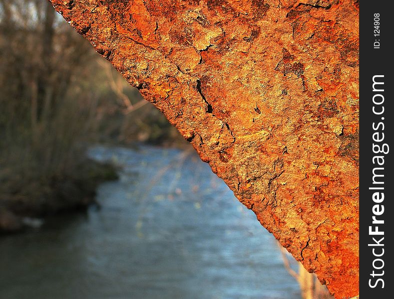 Rusty iron by the river
